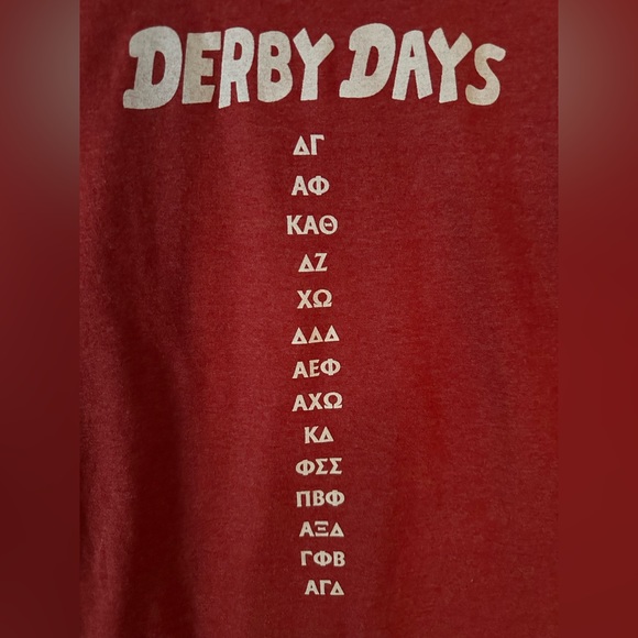 Red Gildan Sigma Chi Roller Derby Days Sorority Fraternity T-shirt Size L - Picture 6 of 6